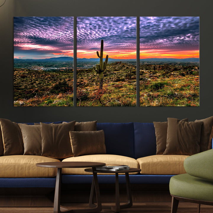 Arizona Desert Sunset Wall Art Canvas Print