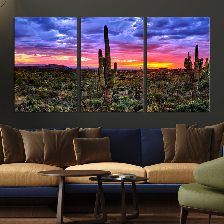 Arizona Desert Sunset Wall Art Canvas Print