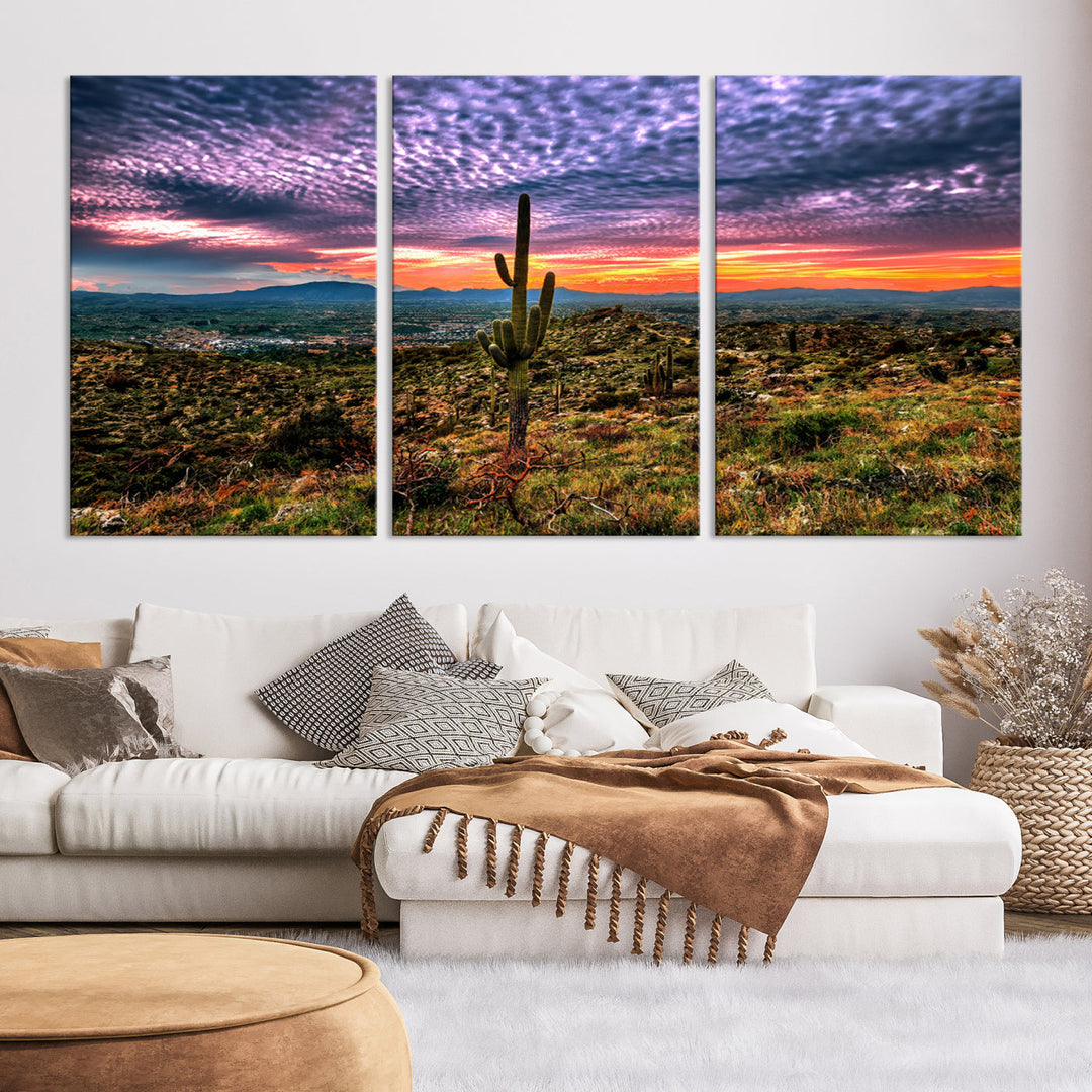 Arizona Desert Sunset Wall Art Canvas Print