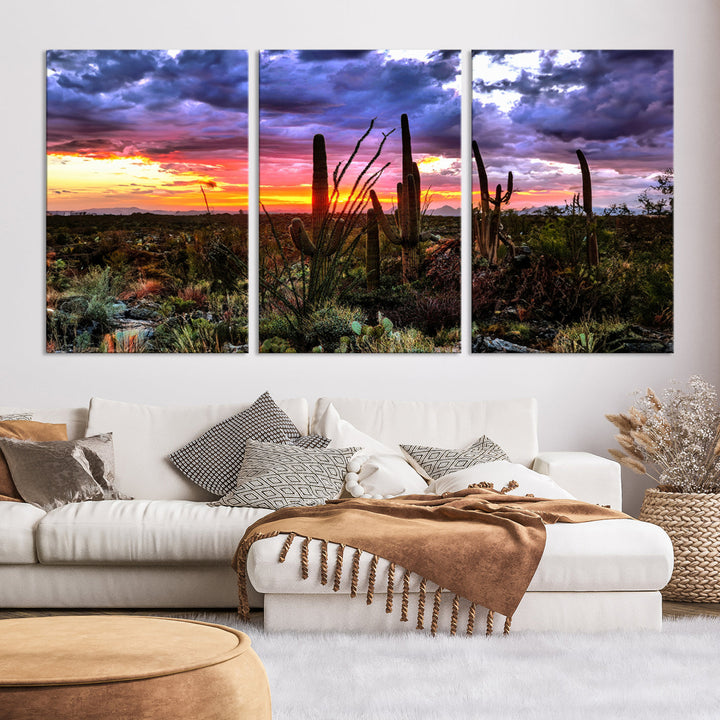 Arizona Desert Sunset Wall Art Canvas Print