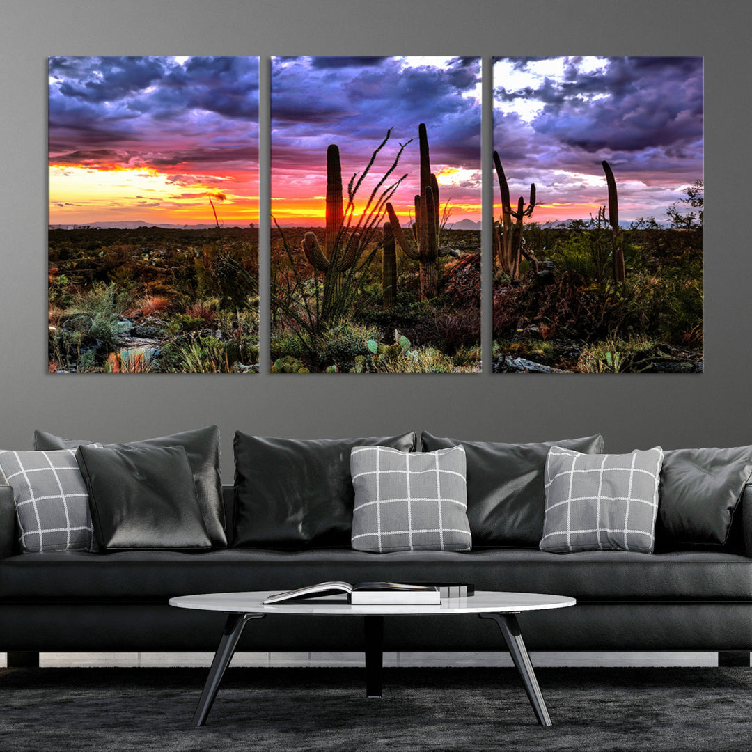 Arizona Desert Sunset Wall Art Canvas Print