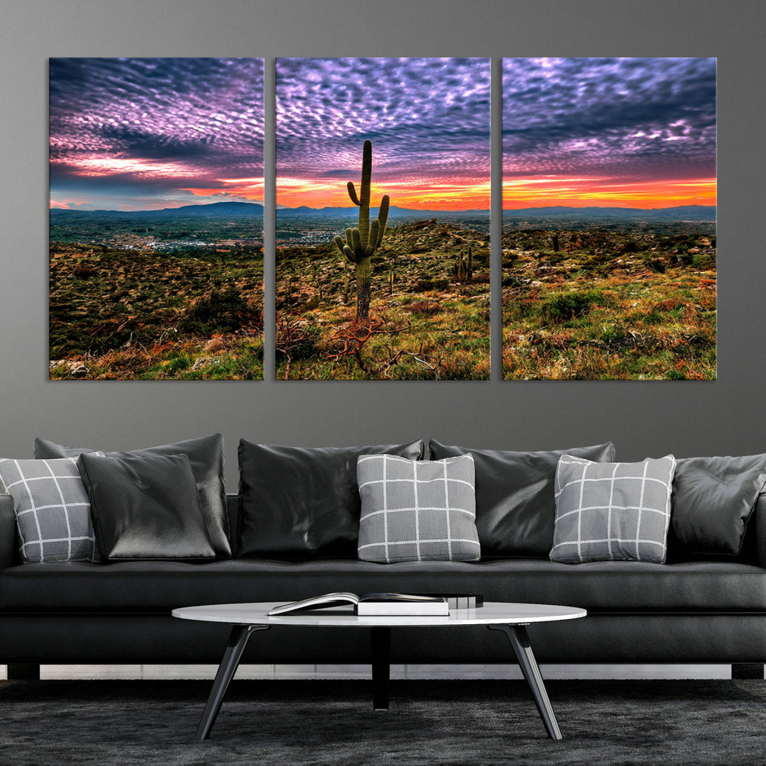 Arizona Desert Sunset Wall Art Canvas Print