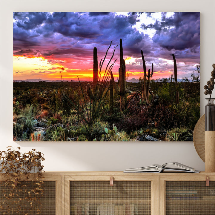 Arizona Desert Sunset Wall Art Canvas Print