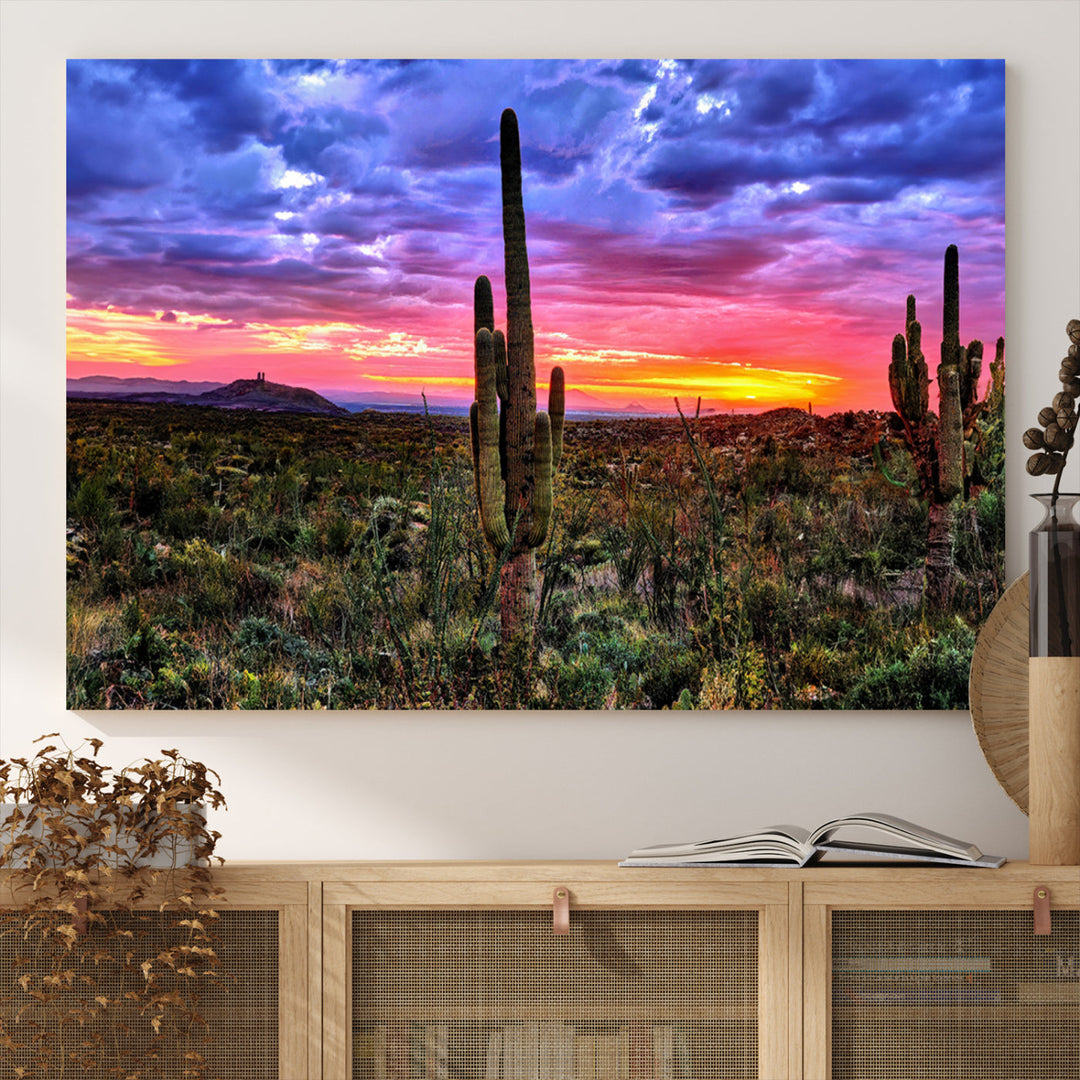 Arizona Desert Sunset Wall Art Canvas Print