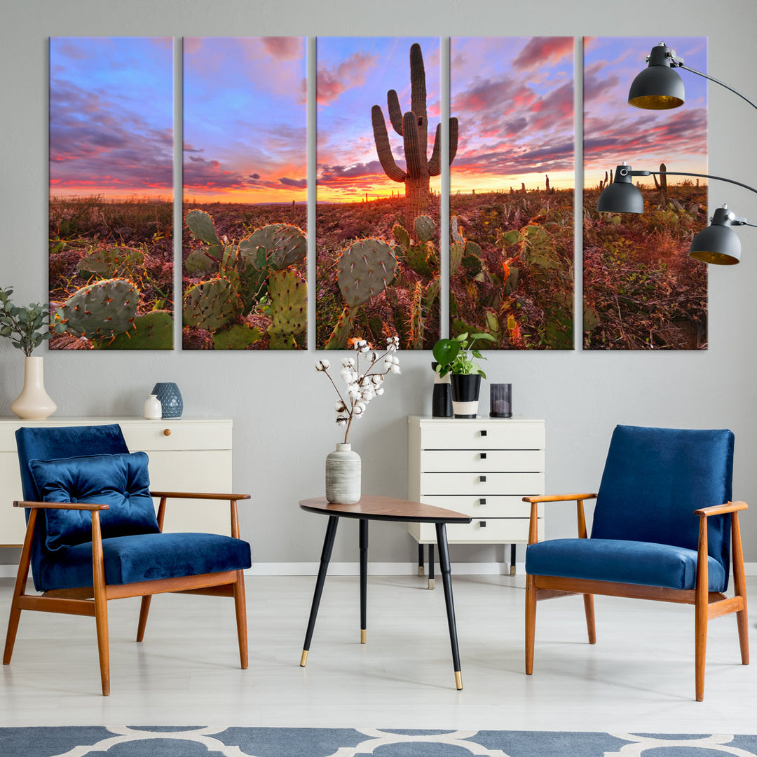 Arizona Desert Sunset Wall Art Canvas Print