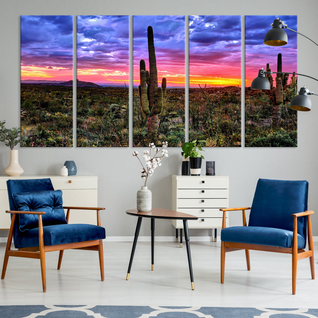 Arizona Desert Sunset Wall Art Canvas Print