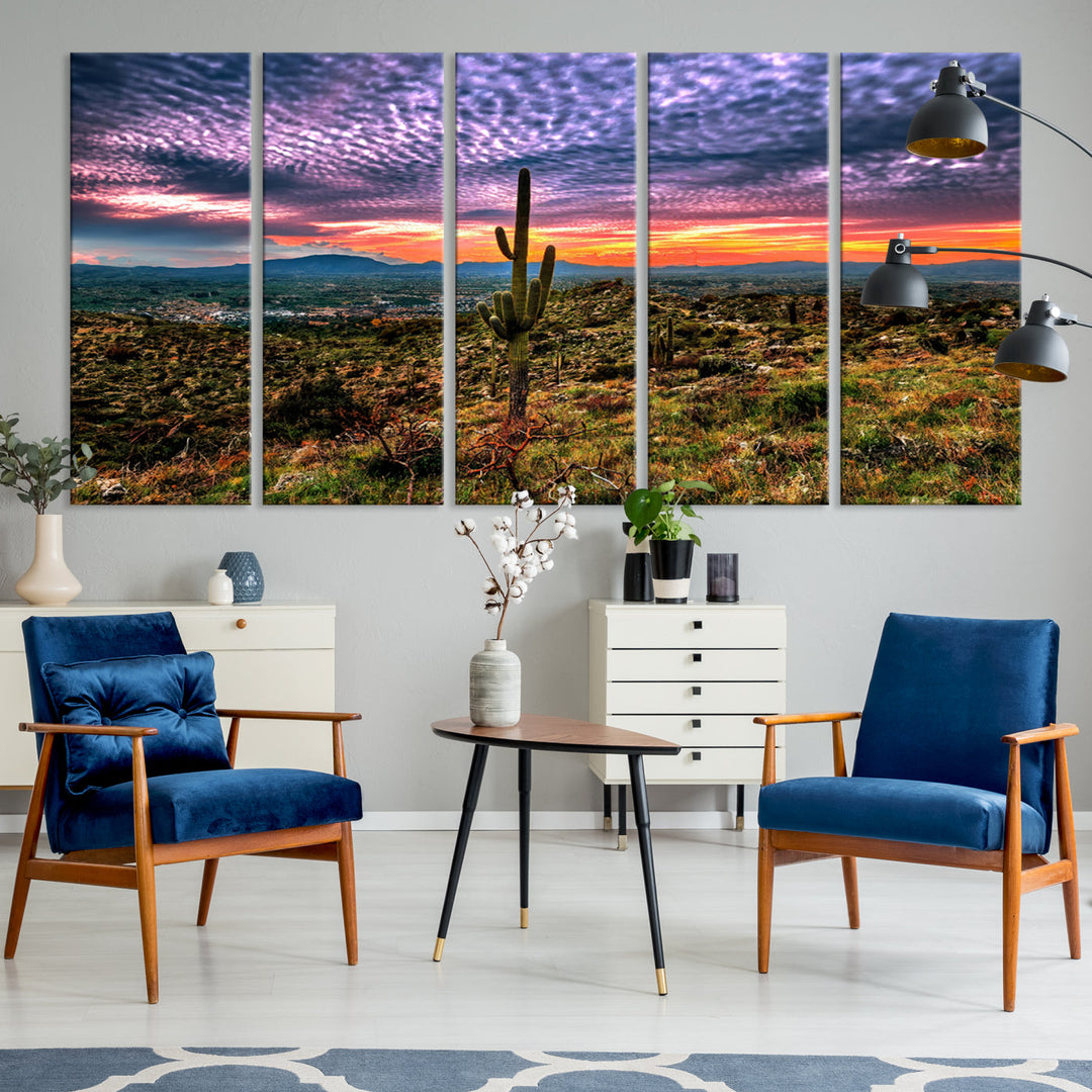 Arizona Desert Sunset Wall Art Canvas Print