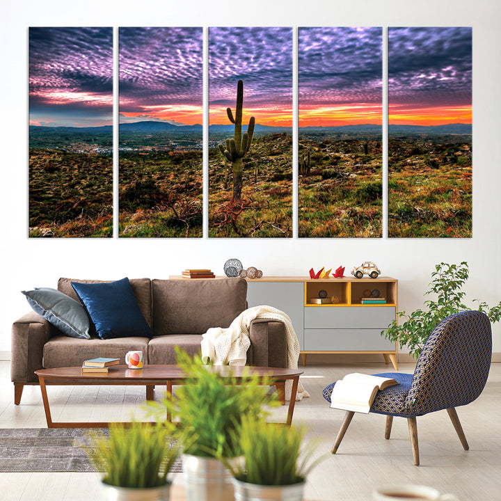 Arizona Desert Sunset Wall Art Canvas Print