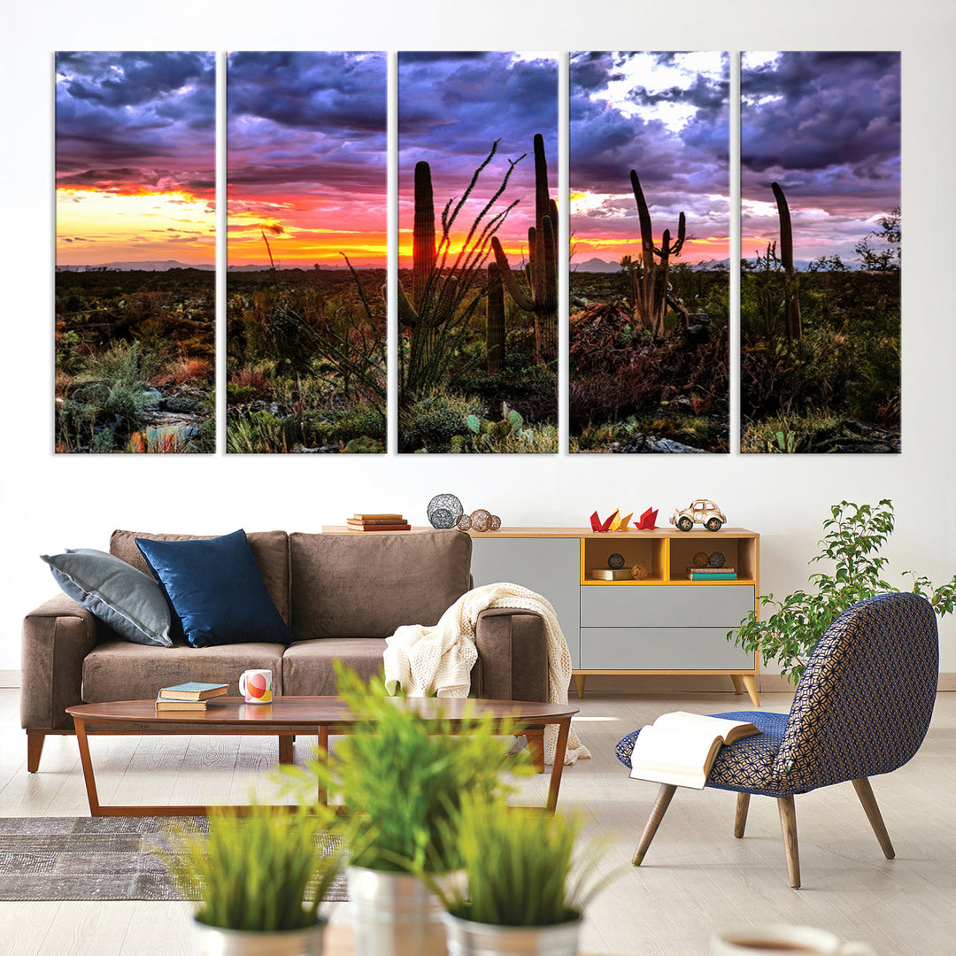 Arizona Desert Sunset Wall Art Canvas Print