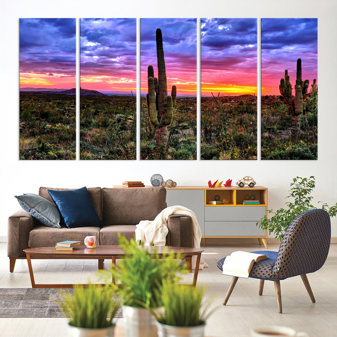 Arizona Desert Sunset Wall Art Canvas Print