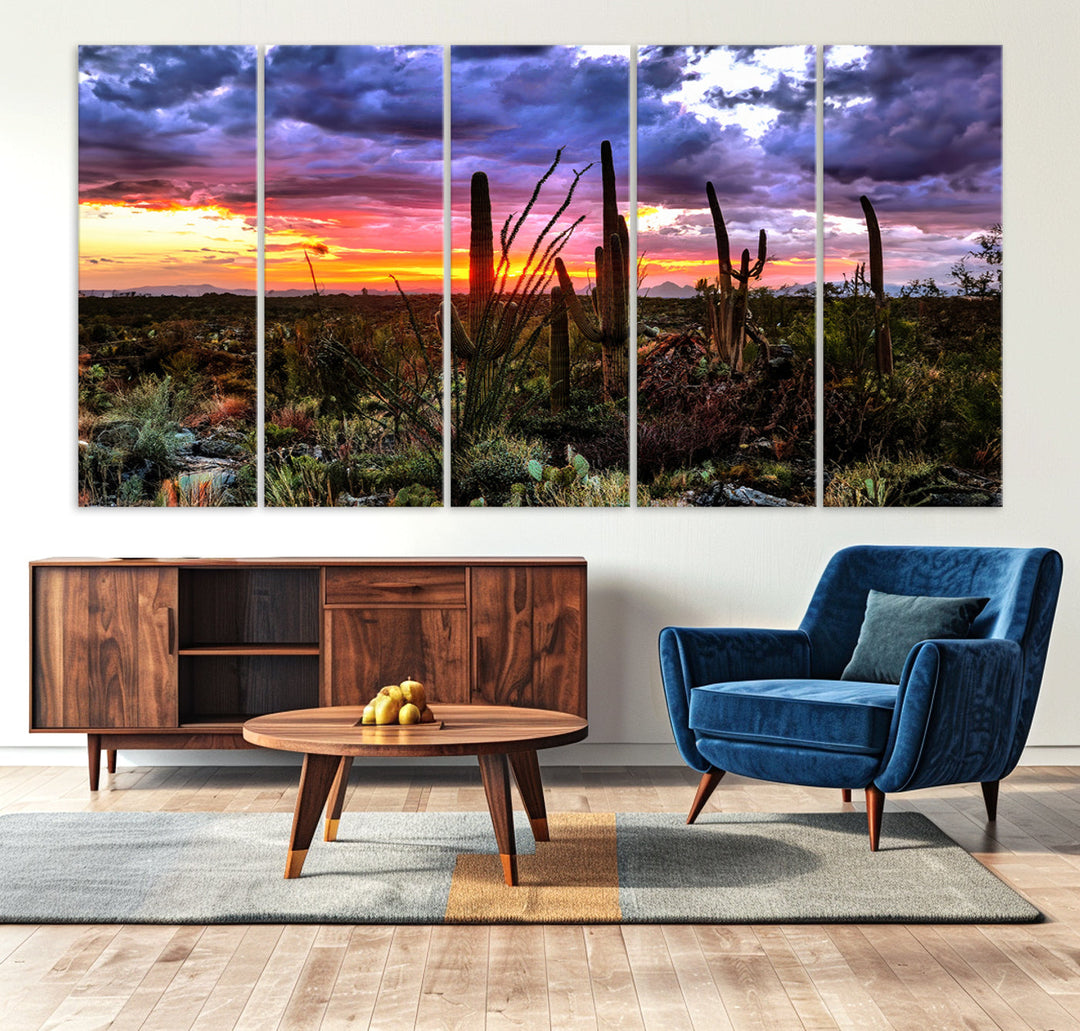 Arizona Desert Sunset Wall Art Canvas Print