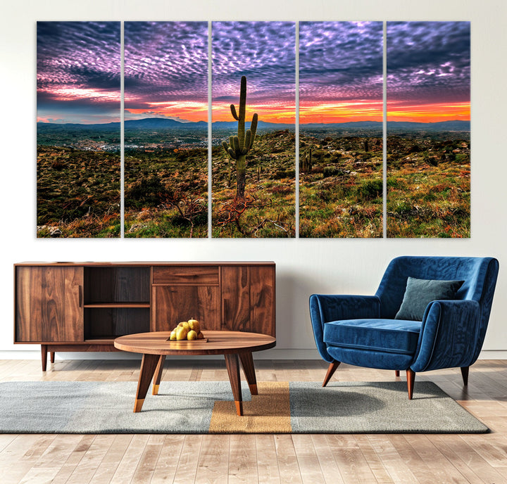 Arizona Desert Sunset Wall Art Canvas Print