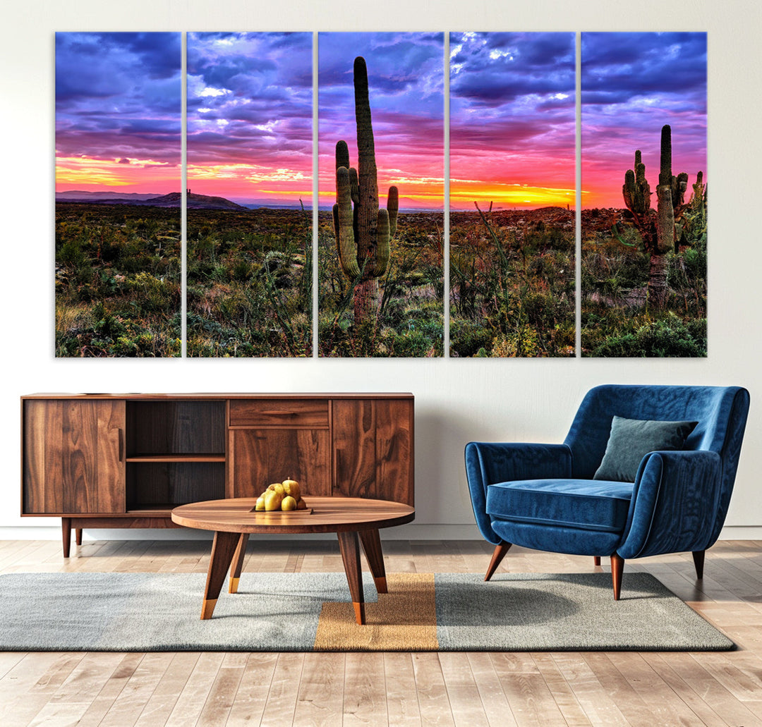 Arizona Desert Sunset Wall Art Canvas Print