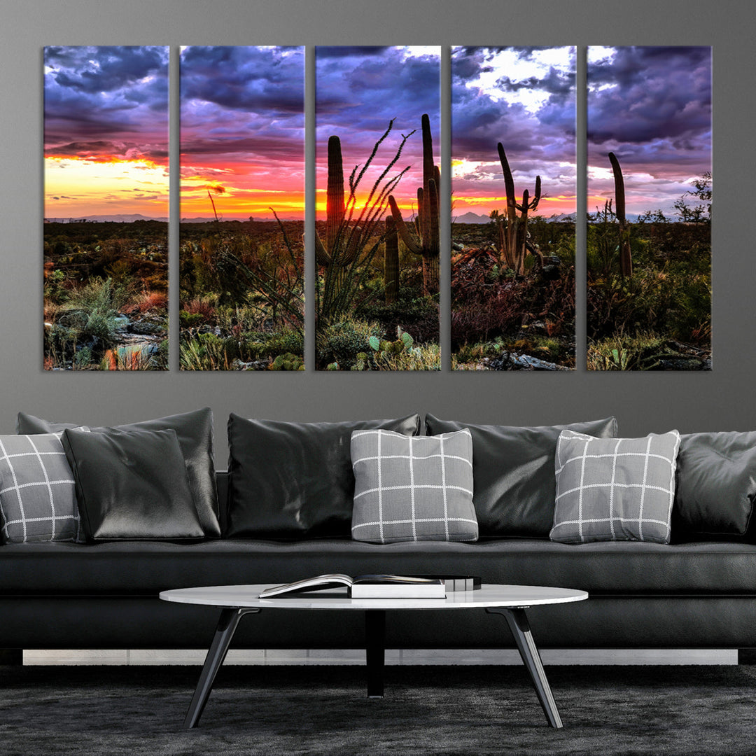 Arizona Desert Sunset Wall Art Canvas Print