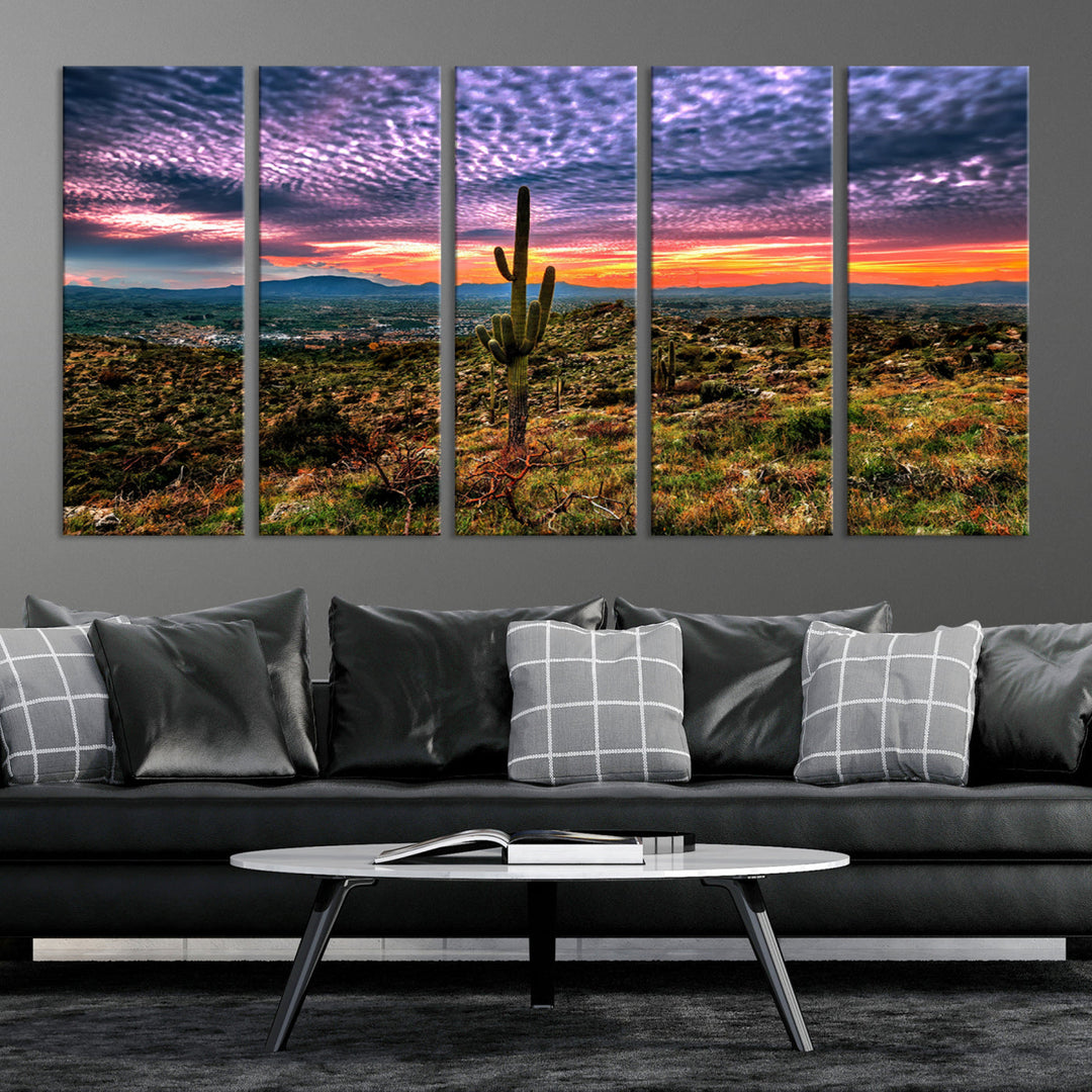 Arizona Desert Sunset Wall Art Canvas Print