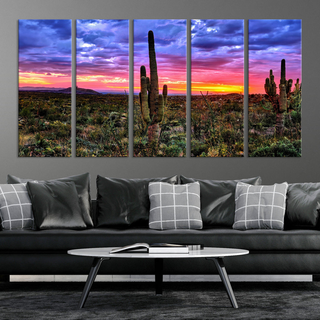 Arizona Desert Sunset Wall Art Canvas Print