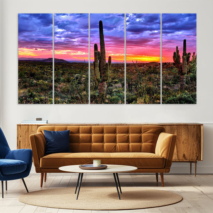 Arizona Desert Sunset Wall Art Canvas Print