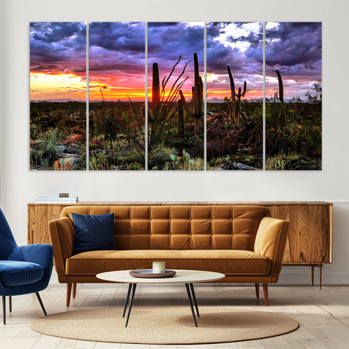 Arizona Desert Sunset Wall Art Canvas Print