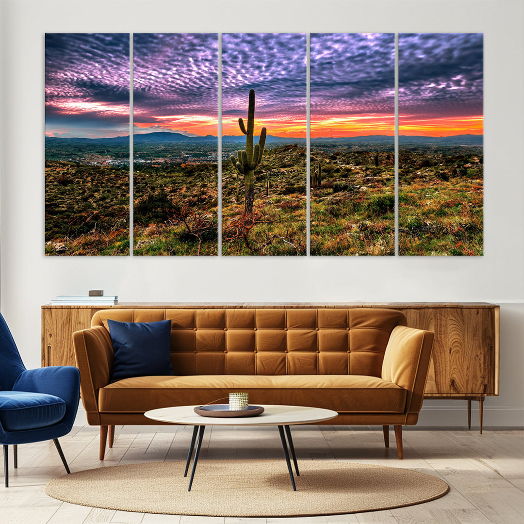 Arizona Desert Sunset Wall Art Canvas Print