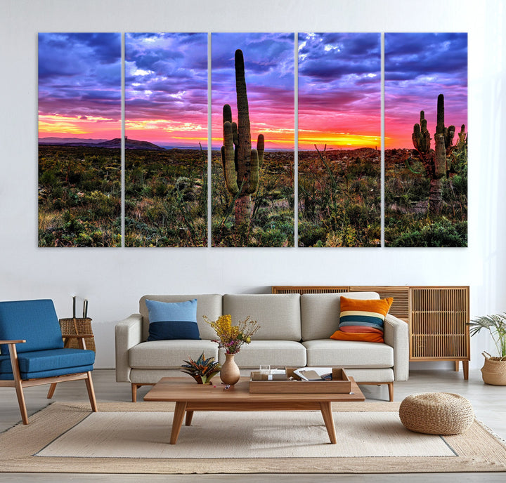 Arizona Desert Sunset Wall Art Canvas Print