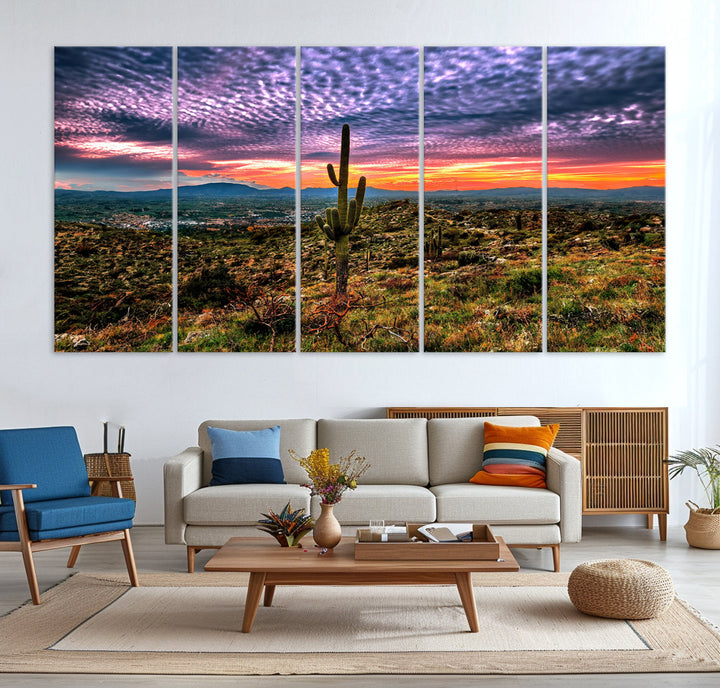 Arizona Desert Sunset Wall Art Canvas Print