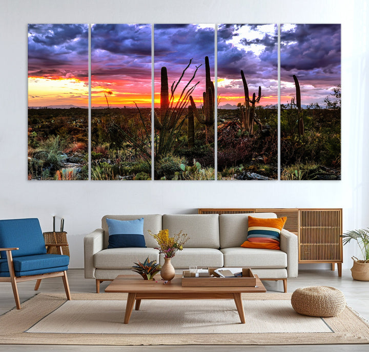 Arizona Desert Sunset Wall Art Canvas Print