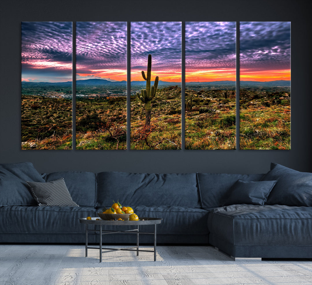 Arizona Desert Sunset Wall Art Canvas Print