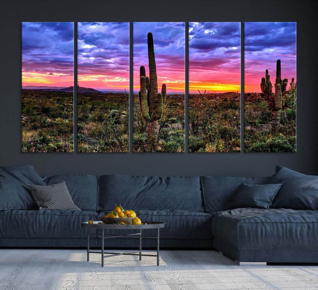 Arizona Desert Sunset Wall Art Canvas Print