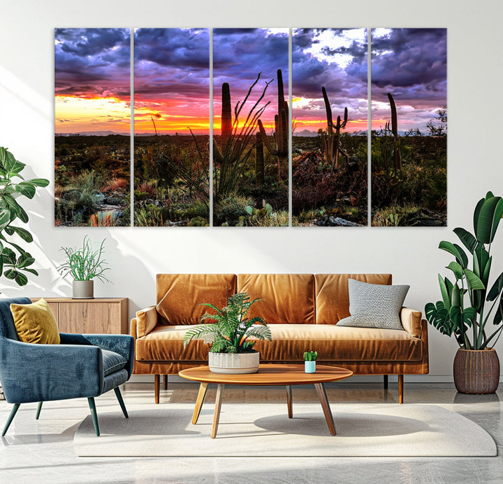 Arizona Desert Sunset Wall Art Canvas Print