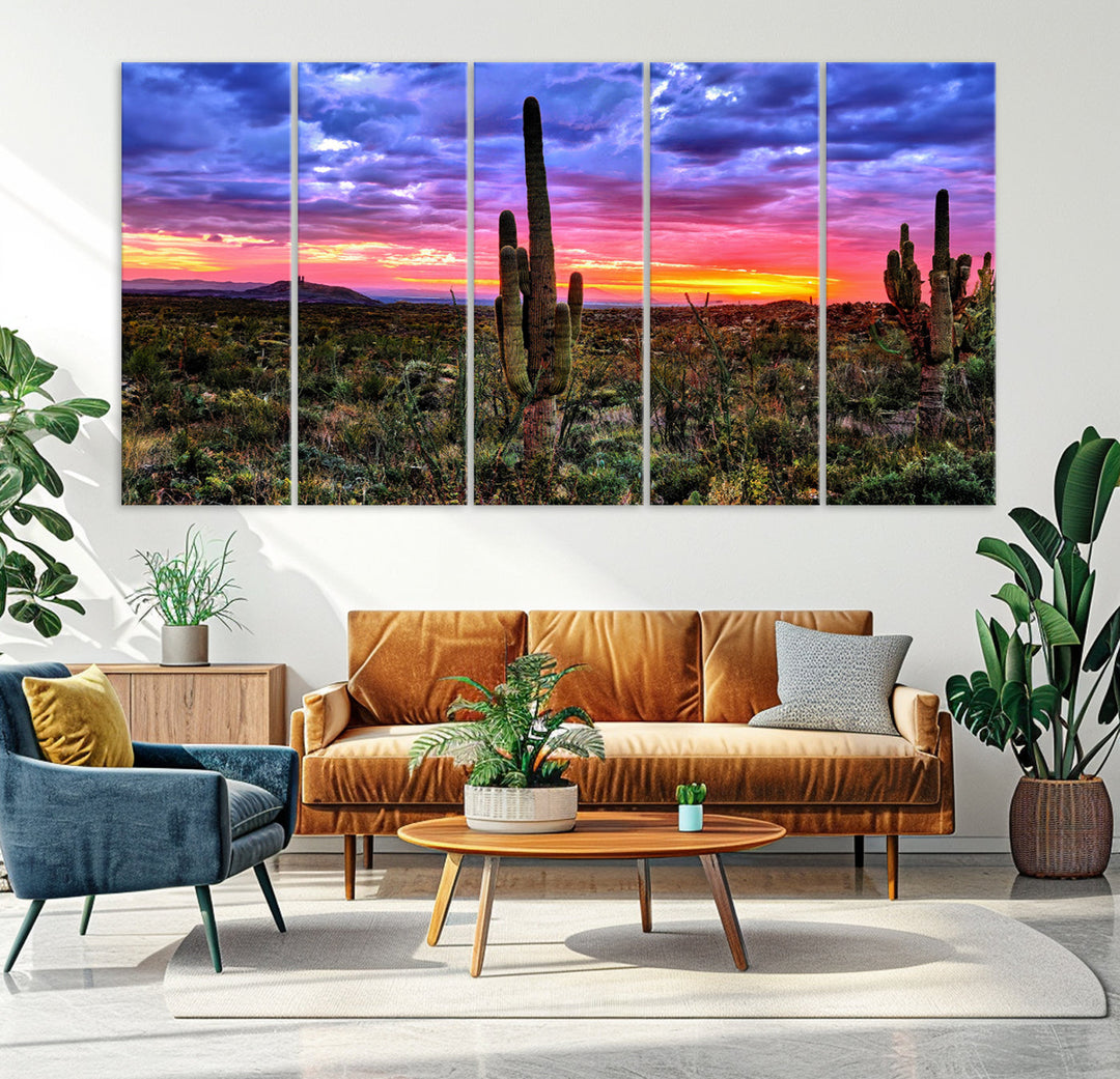 Arizona Desert Sunset Wall Art Canvas Print