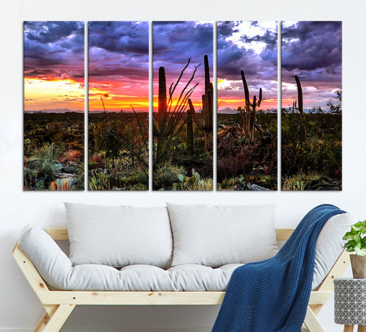 Arizona Desert Sunset Wall Art Canvas Print