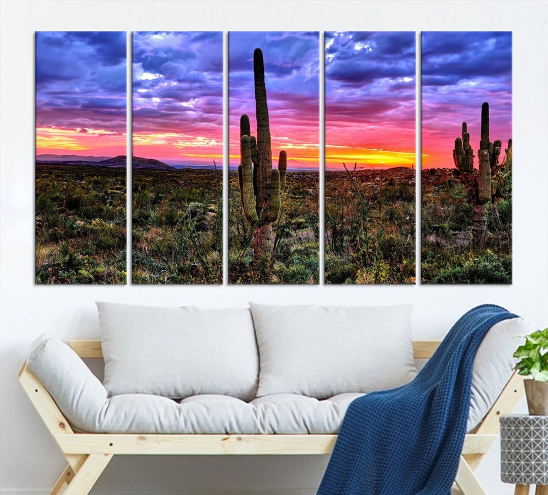 Arizona Desert Sunset Wall Art Canvas Print