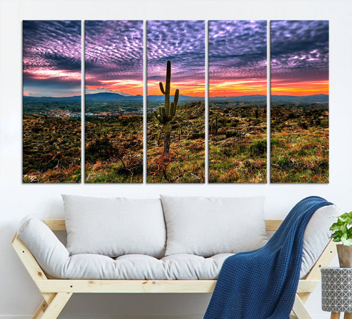 Arizona Desert Sunset Wall Art Canvas Print