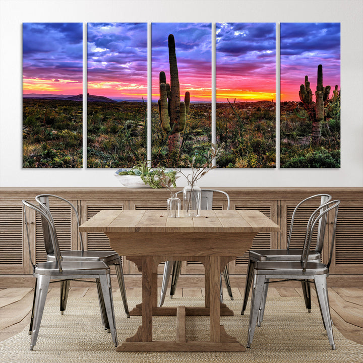 Arizona Desert Sunset Wall Art Canvas Print