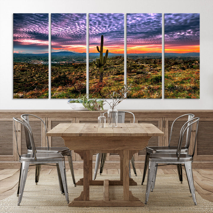 Arizona Desert Sunset Wall Art Canvas Print