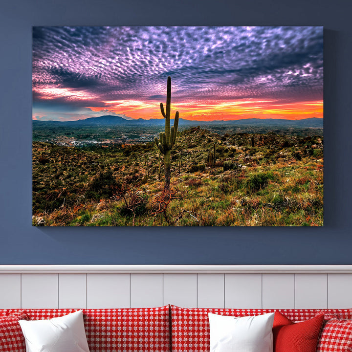 Arizona Desert Sunset Wall Art Canvas Print