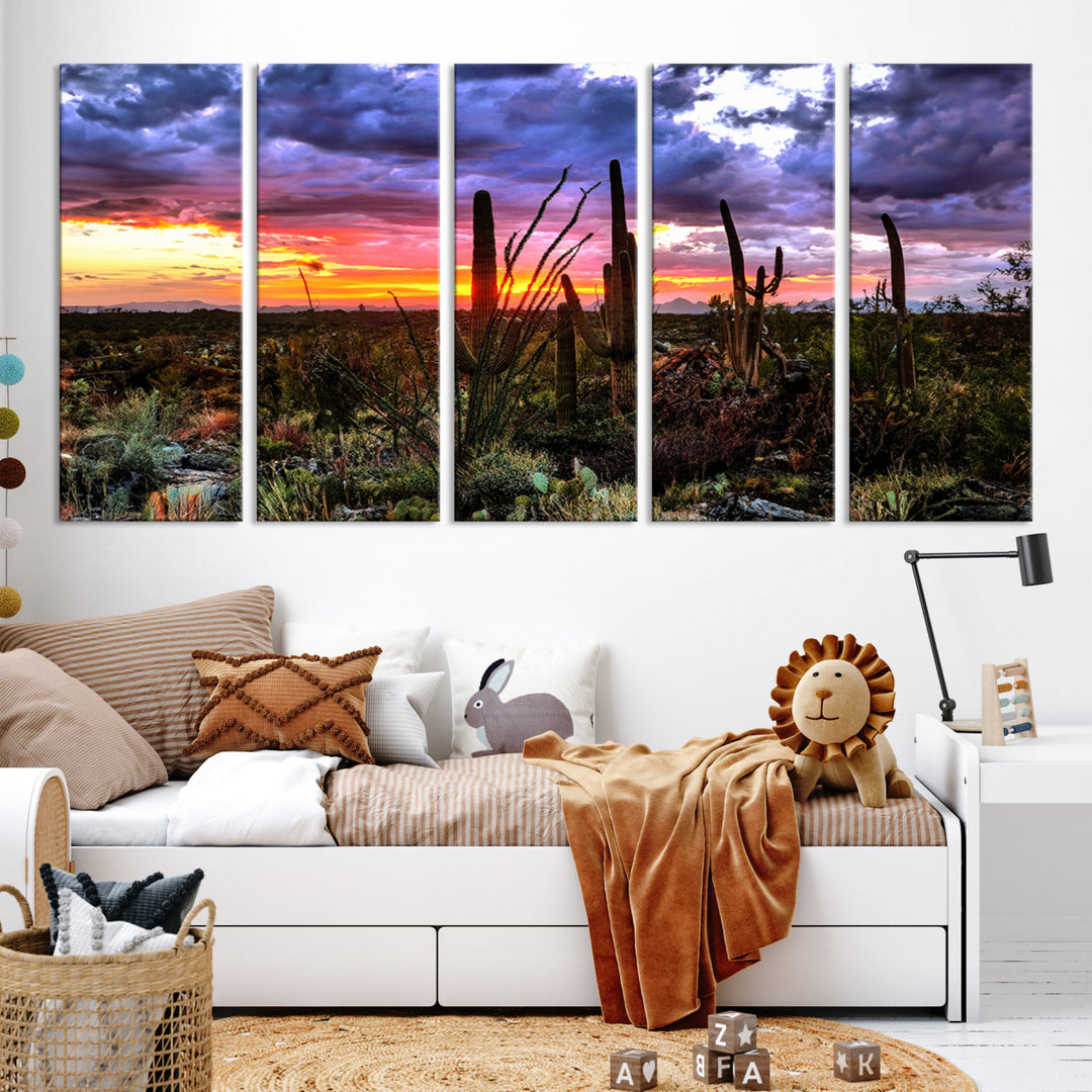 Arizona Desert Sunset Wall Art Canvas Print