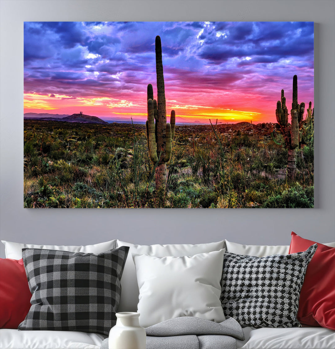 Arizona Desert Sunset Wall Art Canvas Print