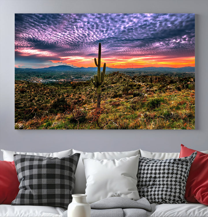 Arizona Desert Sunset Wall Art Canvas Print