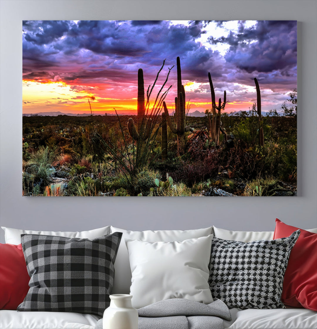 Arizona Desert Sunset Wall Art Canvas Print