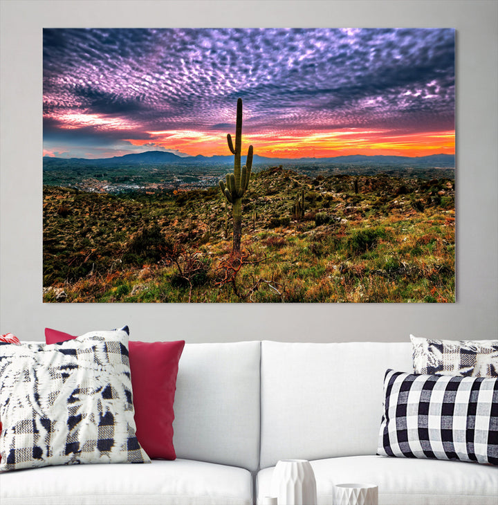 Arizona Desert Sunset Wall Art Canvas Print