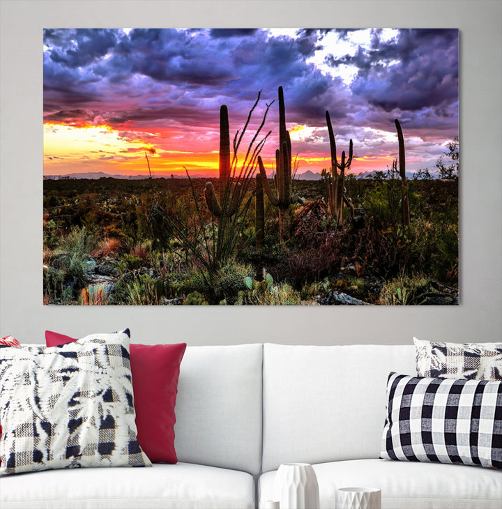 Arizona Desert Sunset Wall Art Canvas Print