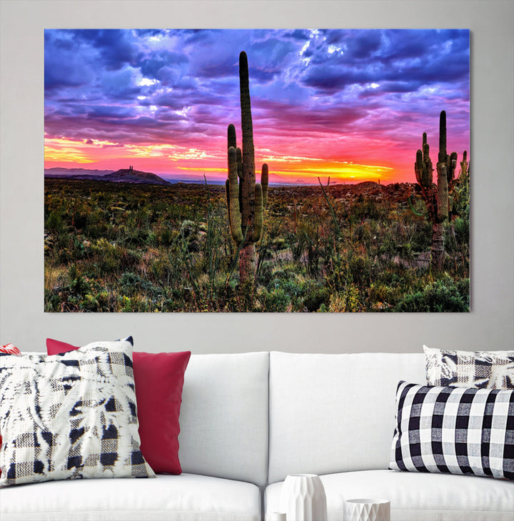 Arizona Desert Sunset Wall Art Canvas Print