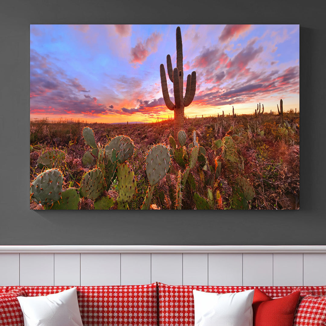 Arizona Desert Sunset Wall Art Canvas Print