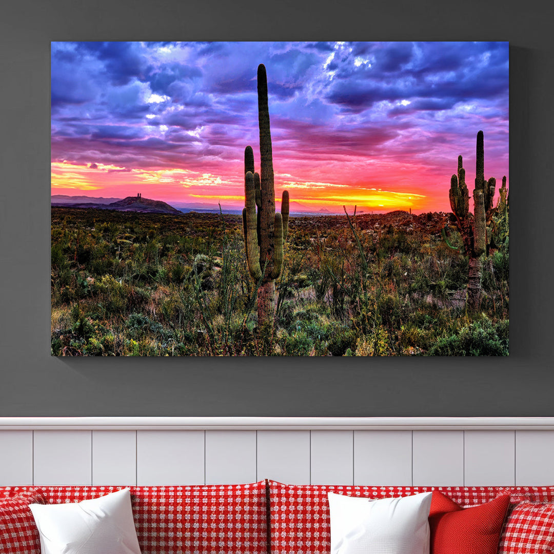 Arizona Desert Sunset Wall Art Canvas Print