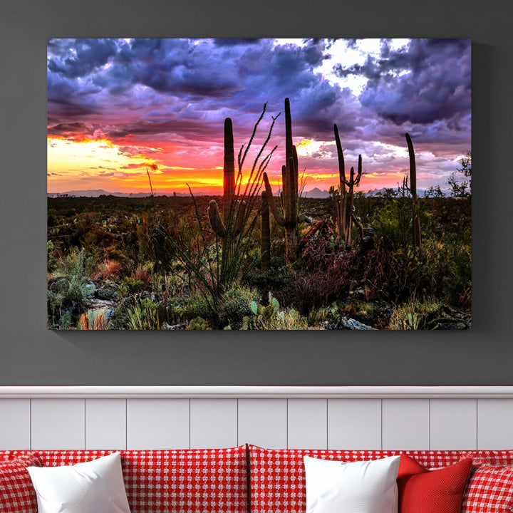 Arizona Desert Sunset Wall Art Canvas Print