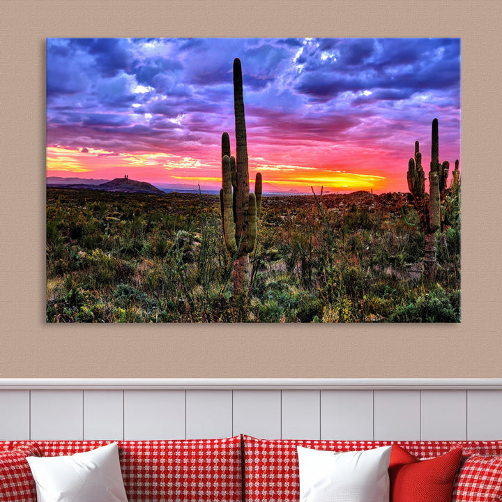 Arizona Desert Sunset Wall Art Canvas Print