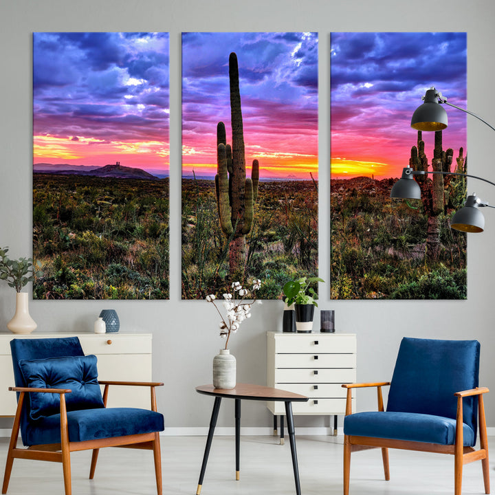 Arizona Desert Sunset Wall Art Canvas Print