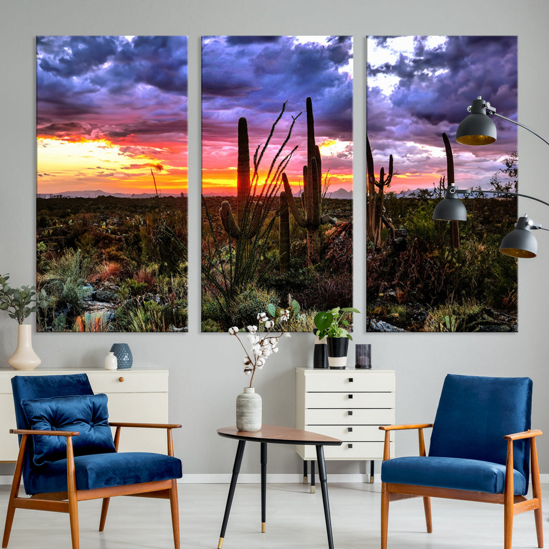 Arizona Desert Sunset Wall Art Canvas Print