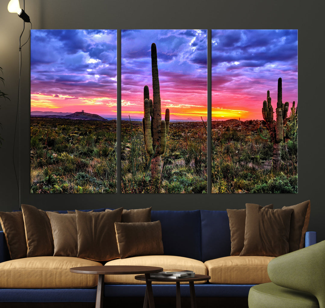 Arizona Desert Sunset Wall Art Canvas Print